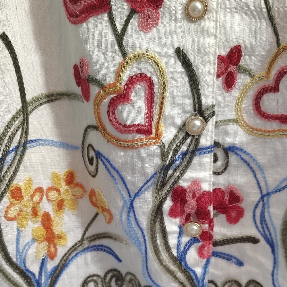 Art of Rajasthan White Embroidered Blouse - Picture 8 of 11